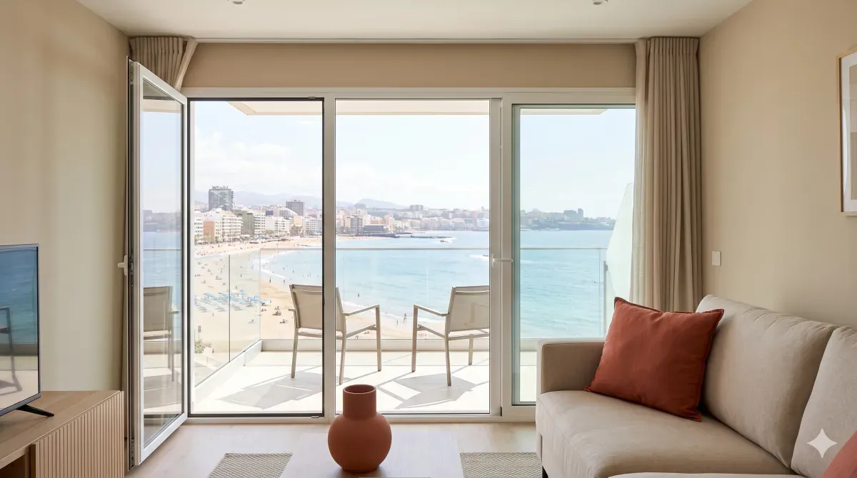 Piso en Las Palmas de Gran Canaria con balcón frente a la playa de Las Canteras