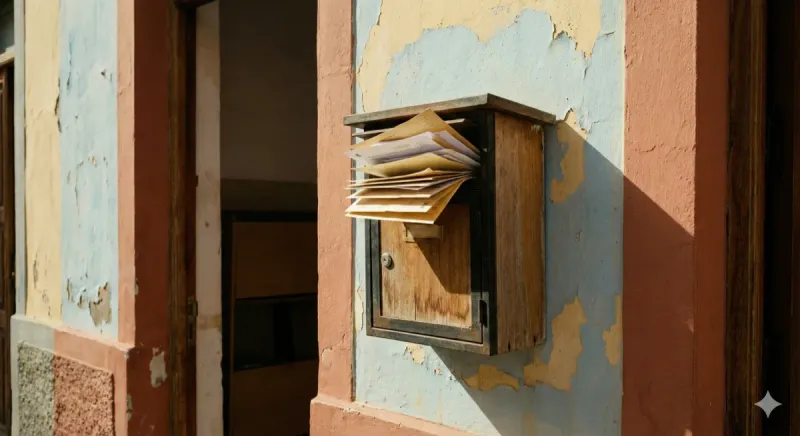 Besorgter Eigentümer prüft seinen Kontoauszug