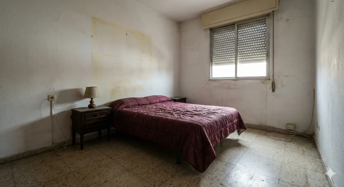Habitacion sin reformar, descuidada y vacia